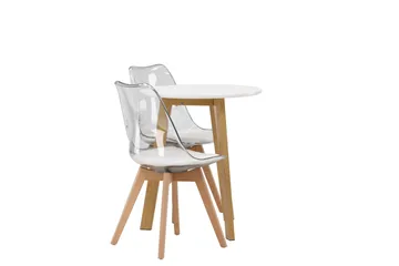 Leonora Matgrupp 65 cm Rund med 2 Edvin stolar - Vit - Products - Möbler - Bord & matgrupp - Matgrupp