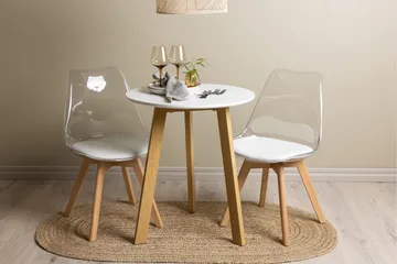 Leonora Matgrupp 65 cm Rund med 2 Edvin stolar - Vit - Products - Möbler - Bord & matgrupp - Matgrupp