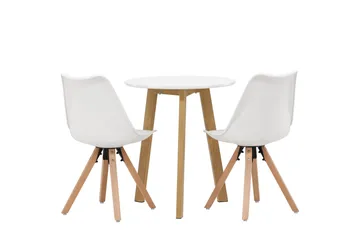 Leonora Matgrupp  65 cm Rund med 2 Zeno stolar - Vit - Products - Möbler - Bord & matgrupp - Matgrupp