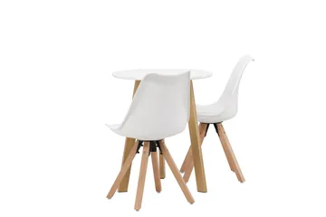 Leonora Matgrupp  65 cm Rund med 2 Zeno stolar - Vit - Products - Möbler - Bord & matgrupp - Matgrupp