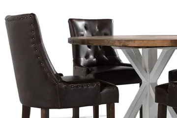 Lyon Matgrupp Rund med 4 st Tuva Fåtölj Konstläder - Trä/Vit/Svart PU - Products - Möbler - Bord & matgrupp - Matgrupp