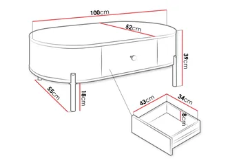 Maggio Soffbord 100x55 cm - Vit - Products - Möbler - Bord & matgrupp - Soffbord