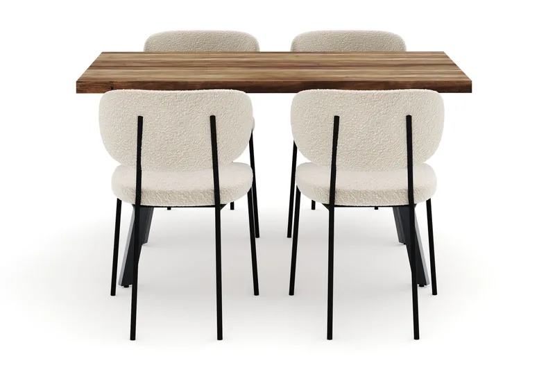 Marcelen Matbord Förlängningsbart med 4 Gemmiano Stolar - Brun - Products - Möbler - Bord & matgrupp - Matgrupp