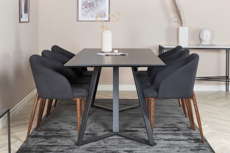 Marina Matgrupp 180 cm Rektangulär med 6 Arch stolar - Svart - Products - Möbler - Bord & matgrupp - Matgrupp