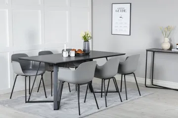 Marina Matgrupp 180 cm Rektangulär med 6 Comfort stolar - Svart - Products - Möbler - Bord & matgrupp - Matgrupp