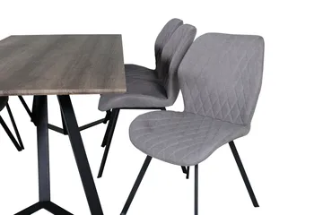 Marina Matgrupp 180 cm Rektangulär med 6 Gemma stolar - Svart - Products - Möbler - Bord & matgrupp - Matgrupp