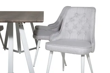 Marina Matgrupp 180 cm Rektangulär med 6 Velvet Deluxe stolar - Ljusgrå - Products - Möbler - Bord & matgrupp - Matgrupp