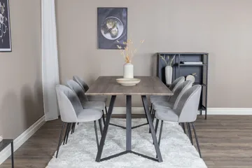 Marina Matgrupp 180 cm Rektangulär med 6 Wrinkles stolar - Svart - Products - Möbler - Bord & matgrupp - Matgrupp