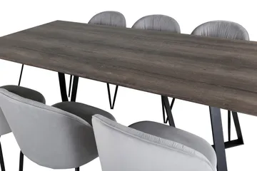 Marina Matgrupp 180 cm Rektangulär med 6 Wrinkles stolar - Svart - Products - Möbler - Bord & matgrupp - Matgrupp