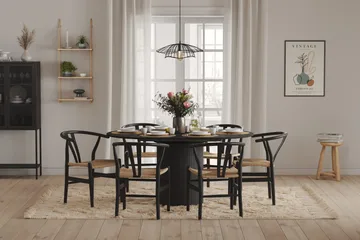 Kopparbo Matbord Runt 106-156 cm Förlängningsbart - Svart trä - Products - Möbler - Bord & matgrupp - Matbord & köksbord