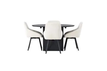 Matilda Matgrupp 130 cm Rund med 4 Rosie Stolar - Svart - Products - Möbler - Bord & matgrupp - Matgrupp