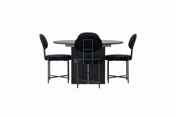 Matilda Matgrupp 130 cm Rund med 4 Stella Stolar - Svart - Products - Möbler - Bord & matgrupp - Matgrupp