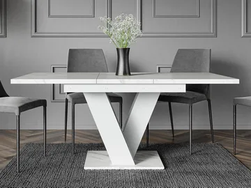 Nand Förlängningsbart Matbord 120-160 cm Rektangulär - Vit - Products - Möbler - Bord & matgrupp - Matbord & köksbord