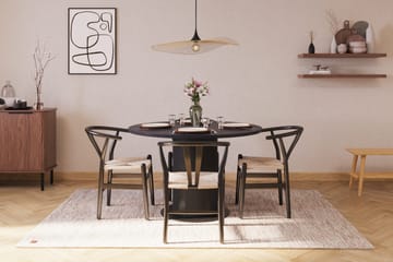 Noira Matgrupp 120 cm Massiv Ek Rund med 4 Dastoori Matstol - 2220067-4,2206128-1 - Svart - Products - Möbler - Bord & matgrupp - Matgrupp