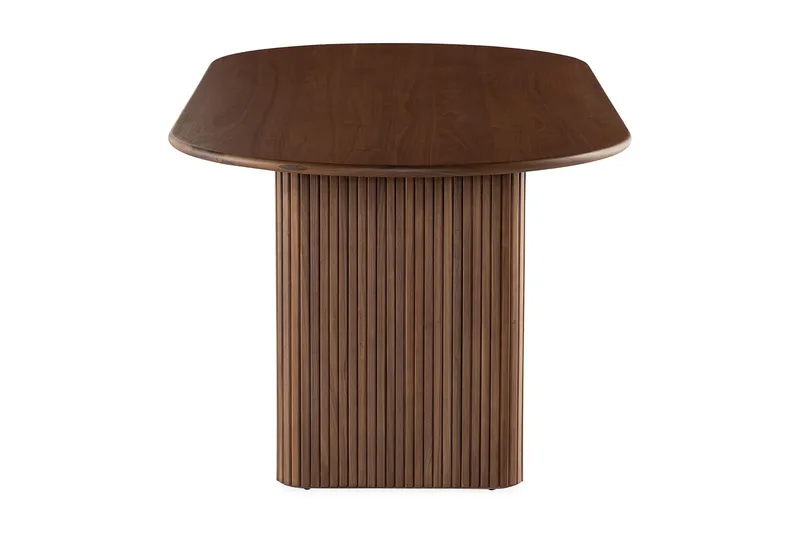 Noira Ovalt Matbord Valnöt 220 cm Ribbad - Mörkbrunt / Brunt Trä - Products - Möbler - Bord & matgrupp - Matbord & köksbord