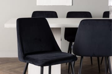 Olga Matgrupp 200 cm Rektangulär med 6 Night Stolar - Vit - Products - Möbler - Bord & matgrupp - Matgrupp