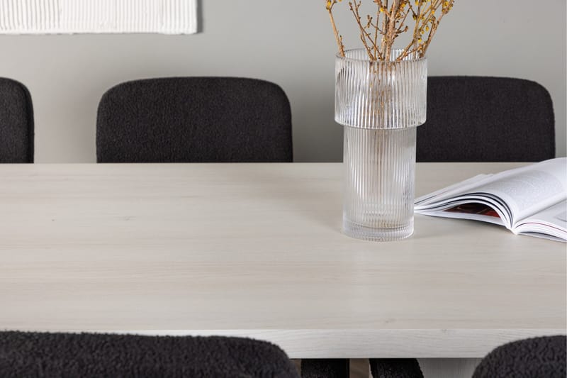 Olga Matgrupp 200 cm Rektangulär med 6 Yesterday Stolar - Svart - Products - Möbler - Bord & matgrupp - Matgrupp