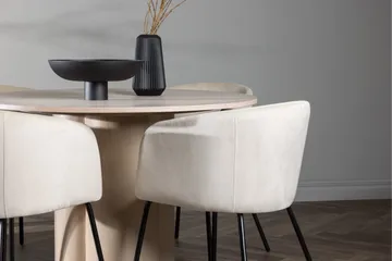 Olivia Matgrupp 110 cm Rund med 4 Berit stolar - Whitewash - Products - Möbler - Bord & matgrupp - Matgrupp