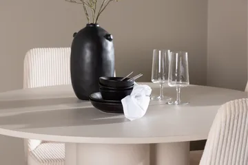 Olivia Matgrupp 110 cm Rund med 4 Leone stolar - Beige/Beige - Products - Möbler - Bord & matgrupp - Matgrupp