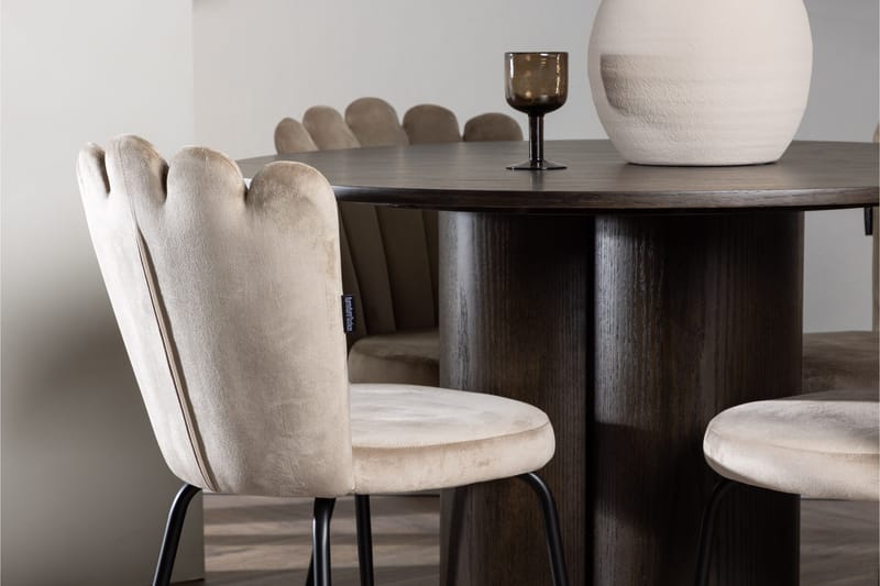 Olivia Matgrupp 110 cm Rund med 4 Limhamn stolar - Beige - Products - Möbler - Bord & matgrupp - Matgrupp