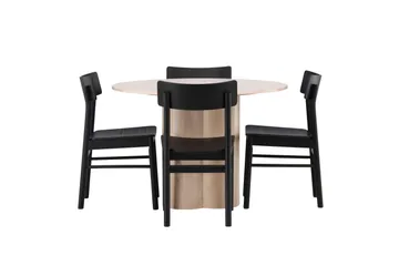 Olivia Matgrupp 110 cm Rund med 4 Montros stolar - Whitewash - Products - Möbler - Bord & matgrupp - Matgrupp