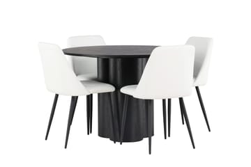 Olivia Matgrupp 110 cm Rund med 4 Night Stolar - Svart - Products - Möbler - Bord & matgrupp - Matgrupp