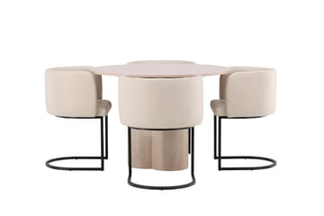 Olivia Matgrupp 110 cm Rund med 4 Simrishamn stolar - Whitewash - Products - Möbler - Bord & matgrupp - Matgrupp
