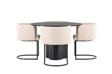 Olivia Matgrupp 110 cm Rund med 4 Simrishman Stolar - Beige - Products - Möbler - Bord & matgrupp - Matgrupp