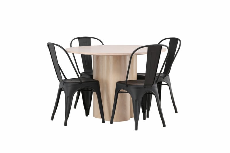 Olivia Matgrupp 110 cm Rund med 4 Tempe Stolar - Svart - Products - Möbler - Bord & matgrupp - Matgrupp