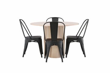Olivia Matgrupp 110 cm Rund med 4 Tempe Stolar - Svart - Products - Möbler - Bord & matgrupp - Matgrupp