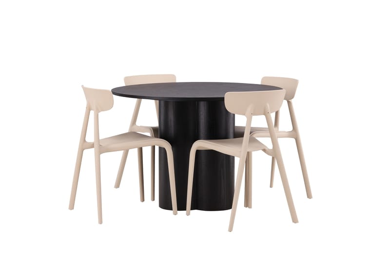 Olivia Matgrupp 110 cm Rund med 4 Ursholmen Stolar - Beige - Products - Möbler - Bord & matgrupp - Matgrupp
