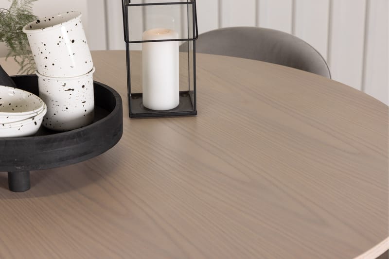 Olivia Matgrupp 110 cm Rund med 4 Velvet stolar - Whitewash - Products - Möbler - Bord & matgrupp - Matgrupp