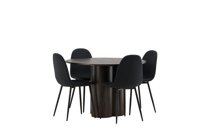 Olivia Matgrupp 110 cm Rund med 4 Polar stolar - Svart - Products - Möbler - Bord & matgrupp - Matgrupp