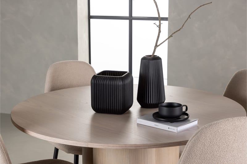 Olivia Matgrupp 110 cm Rund med 4 Polar stolar - Whitewash - Products - Möbler - Bord & matgrupp - Matgrupp