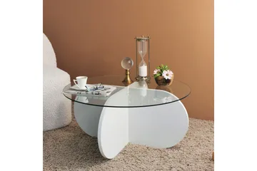 Pakalni Soffbord 75x35x75 cm Runt - Vit - Products - Möbler - Bord & matgrupp - Soffbord