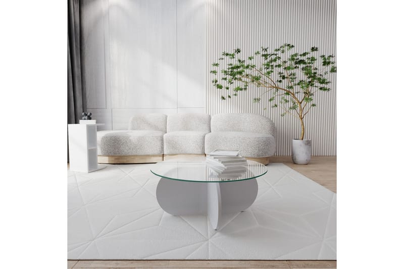 Pakalni Soffbord 75x35x75 cm Runt - Vit - Products - Möbler - Bord & matgrupp - Soffbord