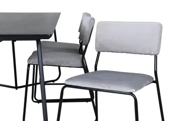 Petra Matgrupp 190 cm Rektangulär med 6 Kenth stolar - Svart - Products - Möbler - Bord & matgrupp - Matgrupp