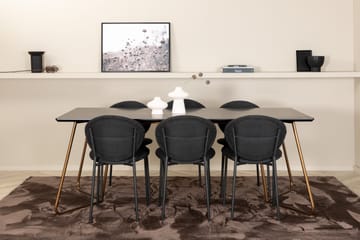 Petra Matgrupp 190 cm Rektangulär med 6 Vault stolar - Svart - Products - Möbler - Bord & matgrupp - Matgrupp