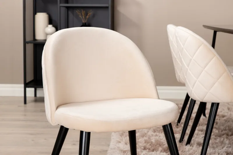 Petra Matgrupp 190 cm Rektangulär med 6 Velvet stolar - Svart - Products - Möbler - Bord & matgrupp - Matgrupp