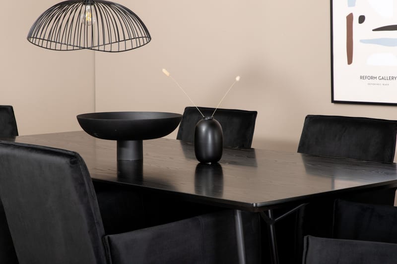 Petra Matgrupp 190 cm Rektangulär med 6 Petra stolar - Svart - Products - Möbler - Bord & matgrupp - Matgrupp