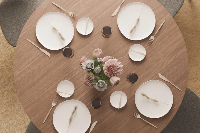 Peyra Runt Matbord 120 cm för 4 personer Köksbord i trä - Valnöt - Products - Möbler - Bord & matgrupp - Matbord & köksbord