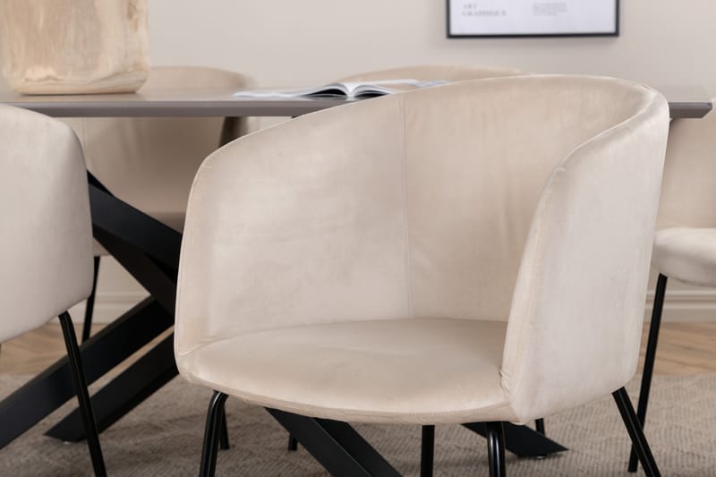 Piazza Matgrupp 180 cm Rektangulär med 6 Berit stolar - Beige - Products - Möbler - Bord & matgrupp - Matgrupp