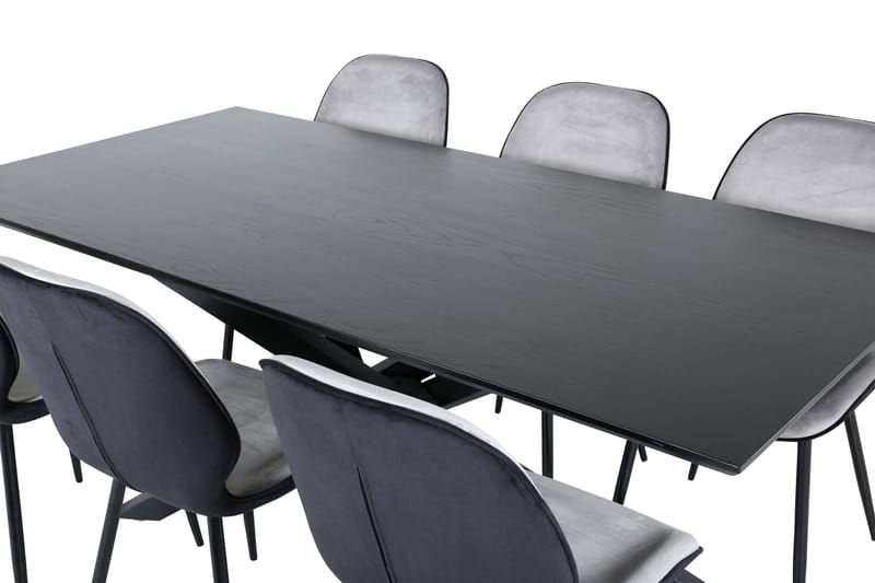 Piazza Matgrupp 180 cm Rektangulär med 6 Emma stolar - Svart - Products - Möbler - Bord & matgrupp - Matgrupp