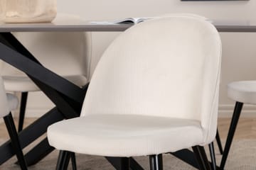 Piazza Matgrupp 180 cm Rektangulär med 6 Velvet stolar - Beige - Products - Möbler - Bord & matgrupp - Matgrupp