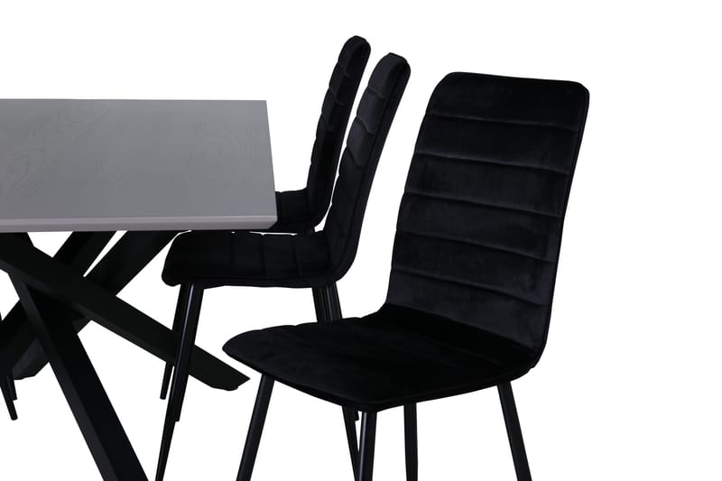 Piazza Matgrupp 180 cm Rektangulär med 6 Windu stolar - Svart - Products - Möbler - Bord & matgrupp - Matgrupp