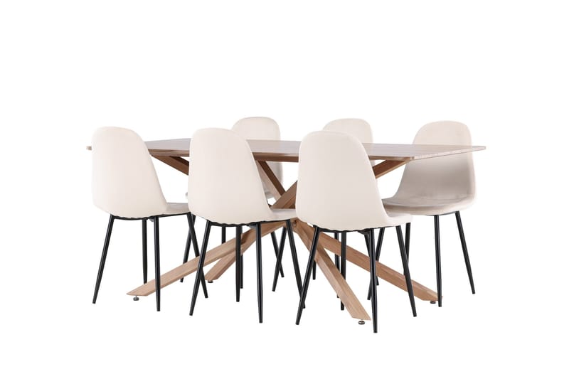 Piazza Matgrupp 180 cm Rektangulär med 6 Polar stolar - Mocca/Beige - Products - Möbler - Bord & matgrupp - Matgrupp