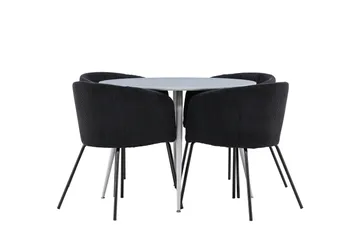 Plaza Matgrupp 100 cm Rund med 4 Berit stolar - Grå/Svart - Products - Möbler - Bord & matgrupp - Matgrupp