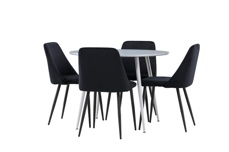 Plaza Matgrupp 100 cm Rund med 4 Night stolar - Grå/Svart - Products - Möbler - Bord & matgrupp - Matgrupp