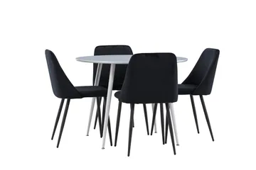 Plaza Matgrupp 100 cm Rund med 4 Night stolar - Grå/Svart - Products - Möbler - Bord & matgrupp - Matgrupp