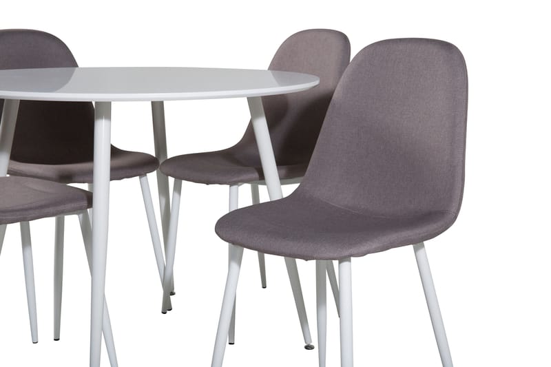 Plaza Matgrupp 100 cm Rund med 4 Polar stolar - Grå - Products - Möbler - Bord & matgrupp - Matgrupp